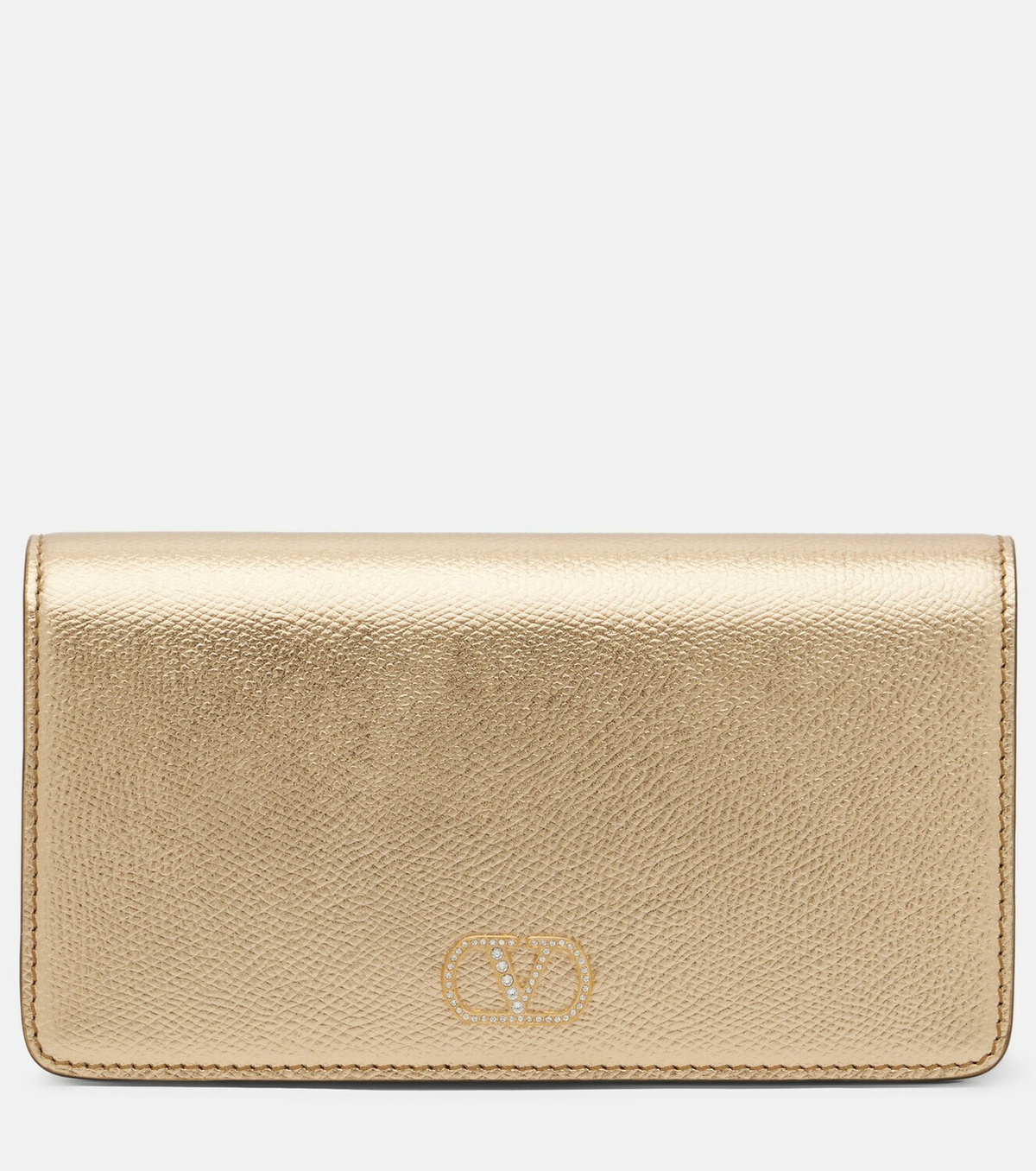 Valentino Garavani VLogo Mini metallic leather clutch