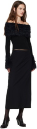 Jean Paul Gaultier Black Viscose Ribbed & Hairy Sweater