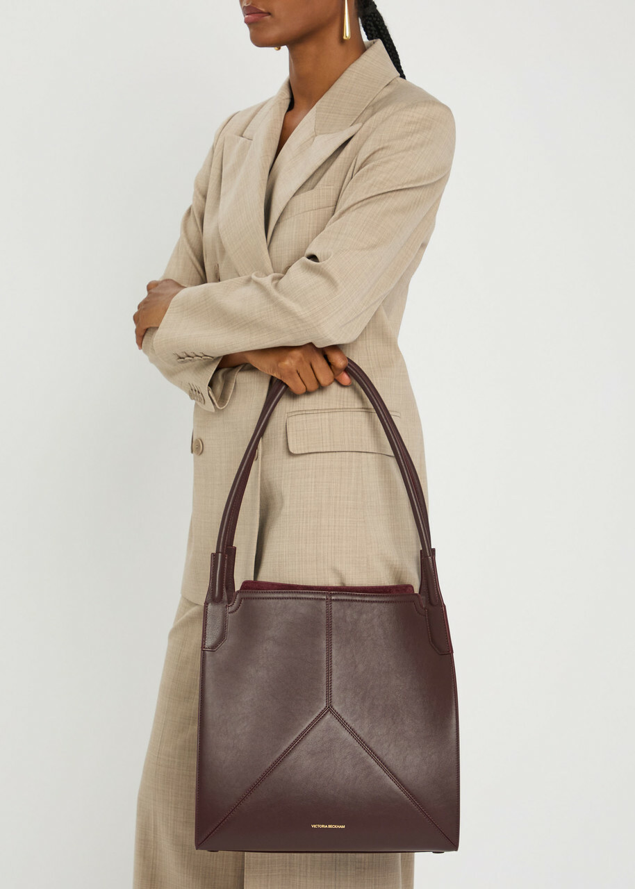 Victoria Beckham Victoria Small Panelled Leather Tote - Burgundy - One Size