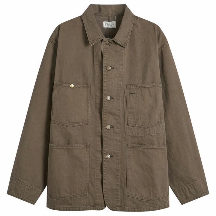 Photo: Unlikely Dry Goods Men's Chore Jacket in Brown Wash