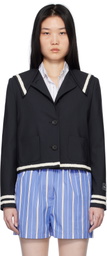 MSGM Navy Sailor Collar Jacket