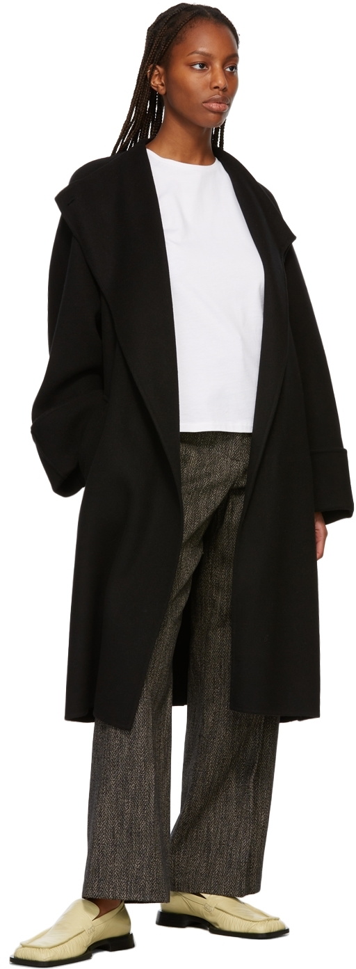 LOW CLASSIC Black Handmade Wrap Coat Low Classic