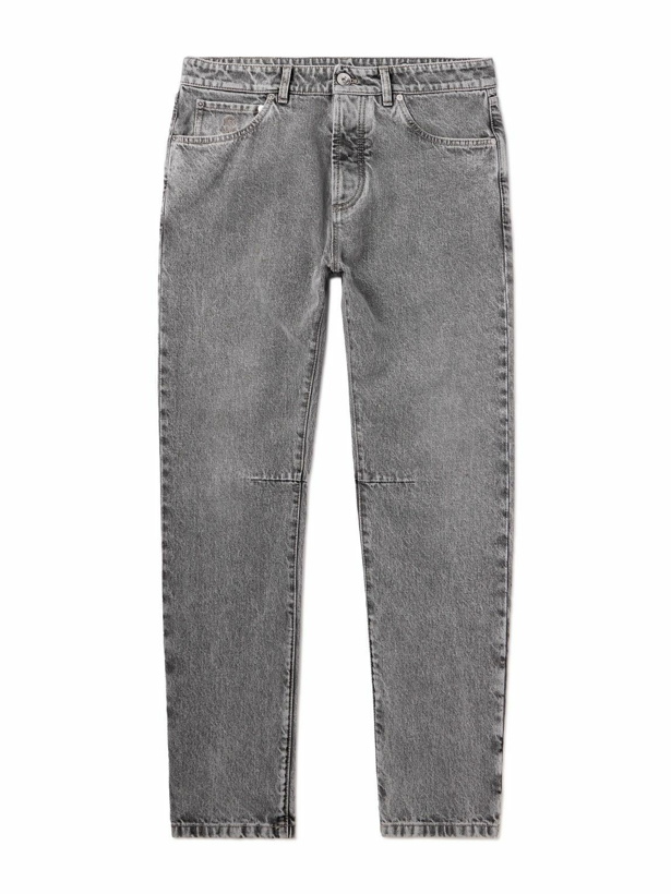 Photo: Brunello Cucinelli - Slim-Fit Tapered Jeans - Gray