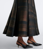 Emilia Wickstead Sylvane checked pleated mikado midi skirt