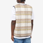 Butter Goods Men's Reversible Hairy Plaid Vest in Navy/Wheat