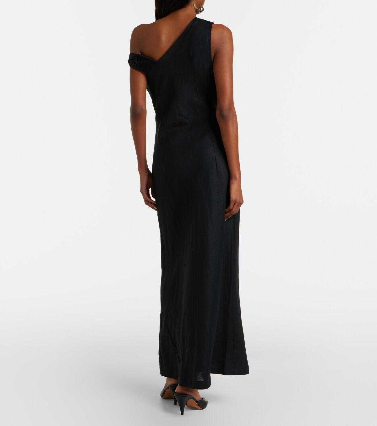 Faithfull Sius asymmetric linen midi dress