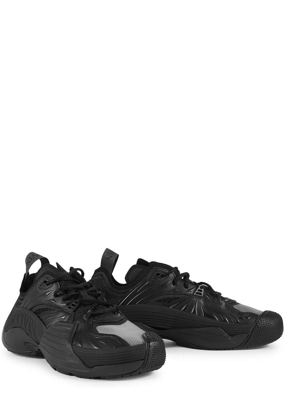 Lanvin Flash X Panelled Sneakers Black 9, Lanvin Trainers, Faux Leather