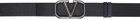 Valentino Garavani Black & Navy VLogo Signature Reversible Belt