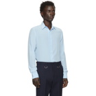 Valentino Blue Silk Crepe Shirt