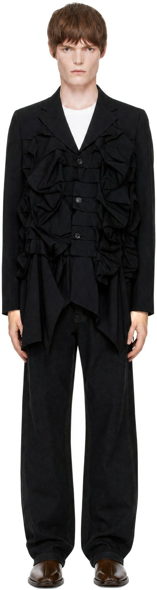Comme des Garçons Homme Plus Black Wool Tropical Blazer