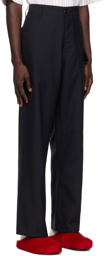 Marni Navy Tropical Wool Trousers