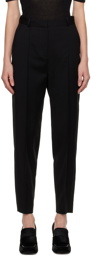 Totême Black Sewn Pleat Trousers