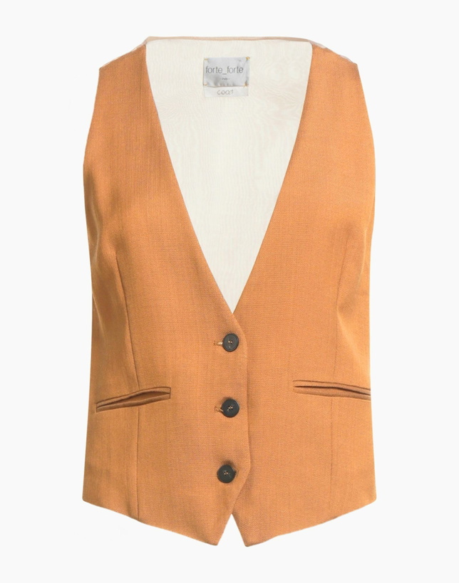 Photo: Forte_forte Womens Tailored Vest in Brown