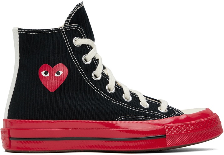 Photo: COMME des GARÇONS PLAY Black & Red Converse Edition PLAY Chuck 70 High-Top Sneakers