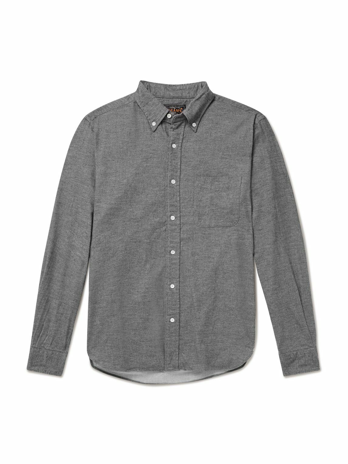 Beams Plus - Button-Down Collar Cotton-Flannel Shirt - Gray Beams Plus