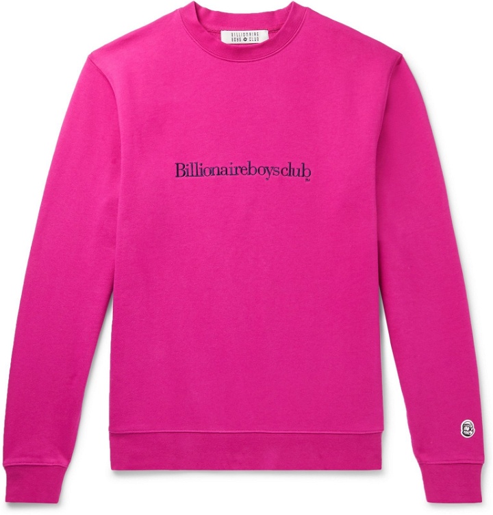 Photo: Billionaire Boys Club - Logo-Embroidered Loopback Cotton-Jersey Sweatshirt - Pink