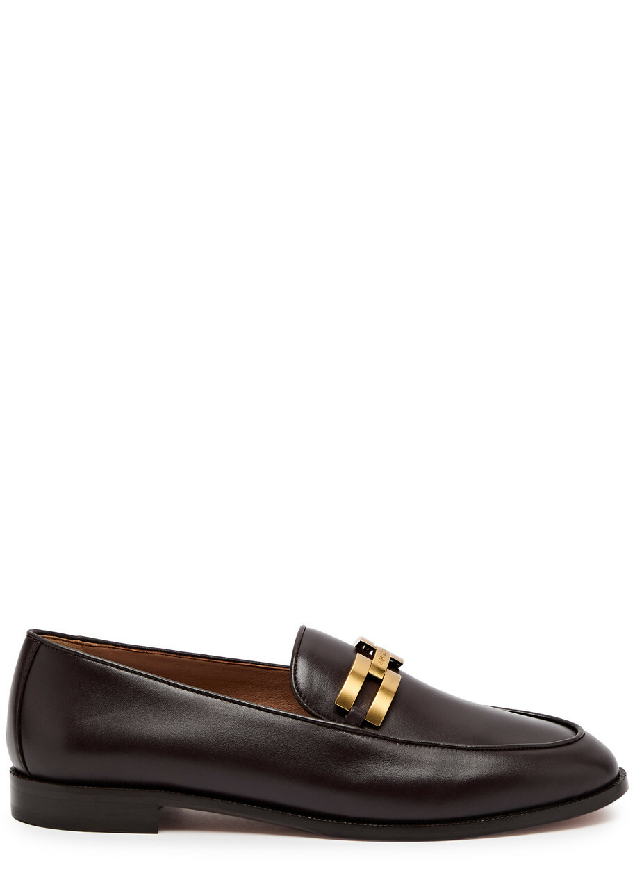 Aquazzura Brandi Leather Loafers Brown