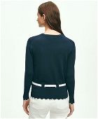 Brooks Brothers Women's Peplum Scallop Crewneck Sweater | Navy
