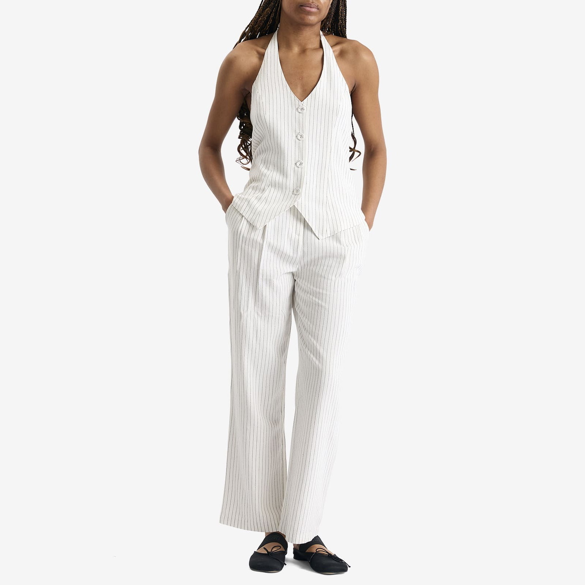4th & Reckless Women's Sabrina Waistcoat in Pinstripe