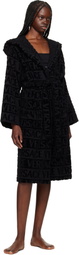 Versace Underwear Black Allover Bathrobe