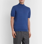 Mr P. - Cotton Mock-Neck Sweater - Blue