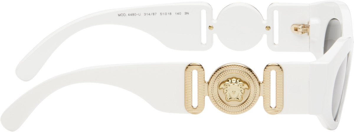 White Cat-Eye Sunglasses Versace Medusa’s Insignia Cat eye Versace Medusa Insignia Cat-Eye Sunglasses - White  main image 2