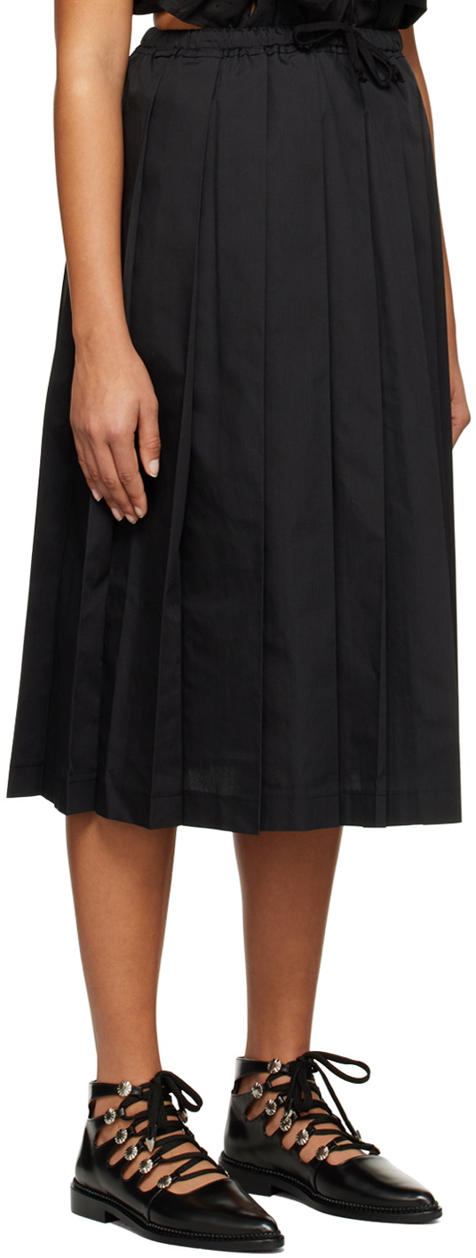 tao Black Pleated Midi Skirt