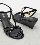Prada Patent leather wedge sandals