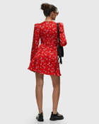 Rotate Birger Christensen Printed V Neck Mini Dress Red - Womens - Dresses