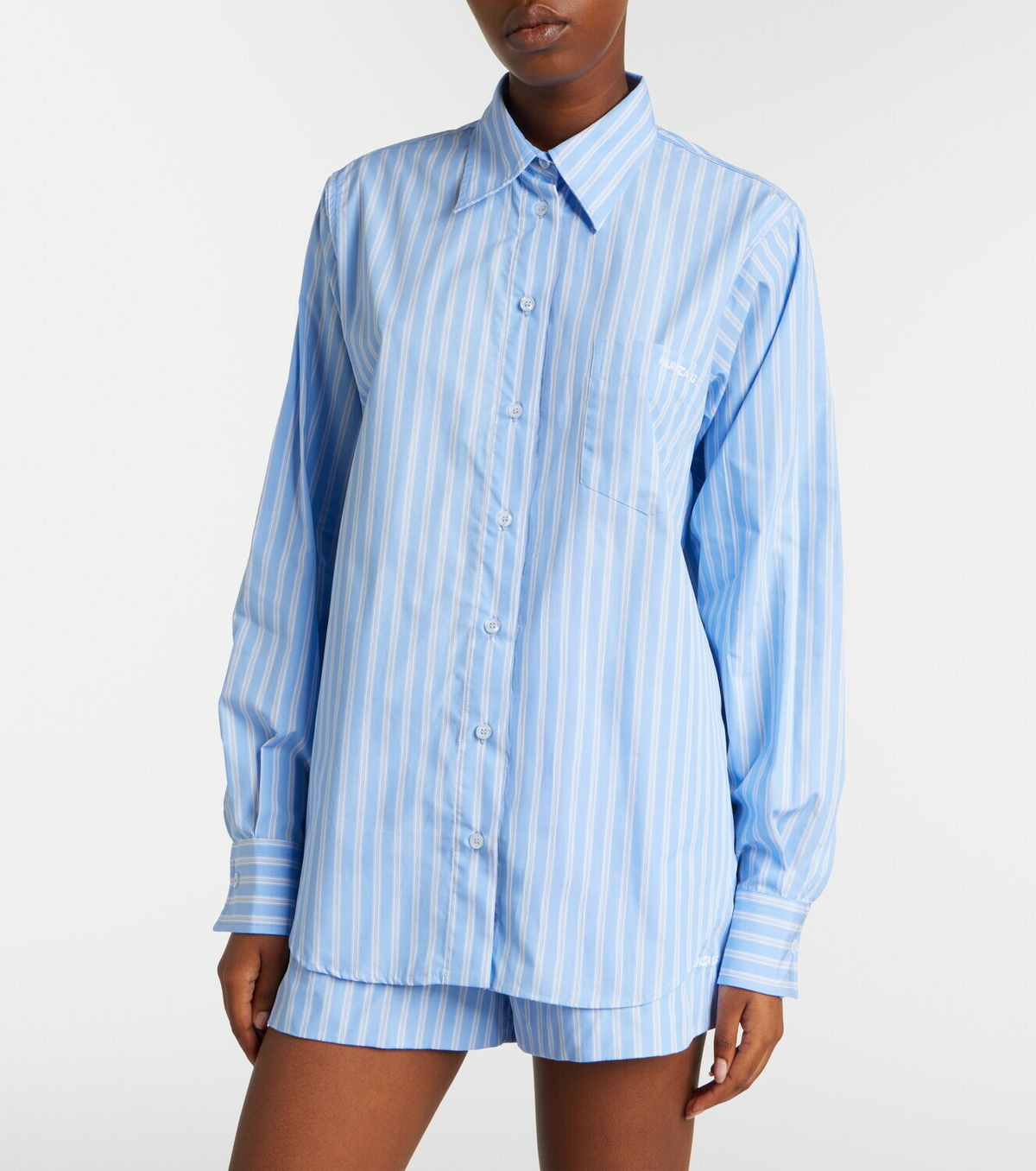 Hunza G Striped cotton polin shirt