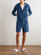 TOM FORD - Straight-Leg Cotton-Terry Drawstring Shorts - Blue