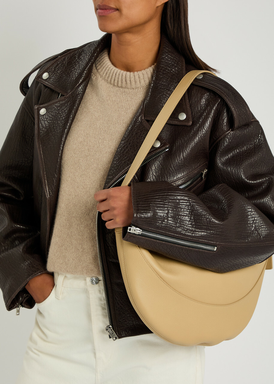 The Row Jouve Grained Leather Shoulder bag - Cream - One Size
