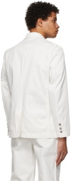 Feng Chen Wang White Denim Deconstructed Blazer