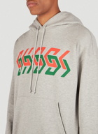 Gucci - Mirror Logo Print Hooded Sweatshirt in Grey