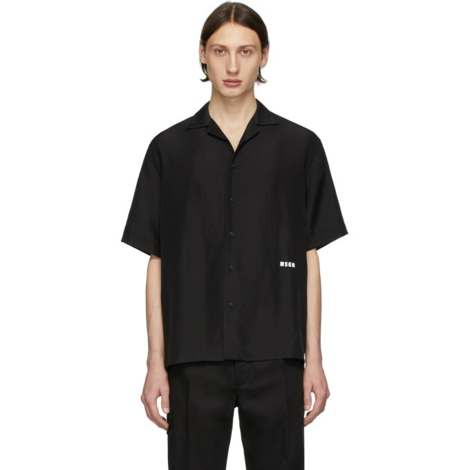 Photo: MSGM Black Silk Logo Shirt