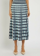 Simkhai Micah Scalloped Knit Midi Skirt Blue