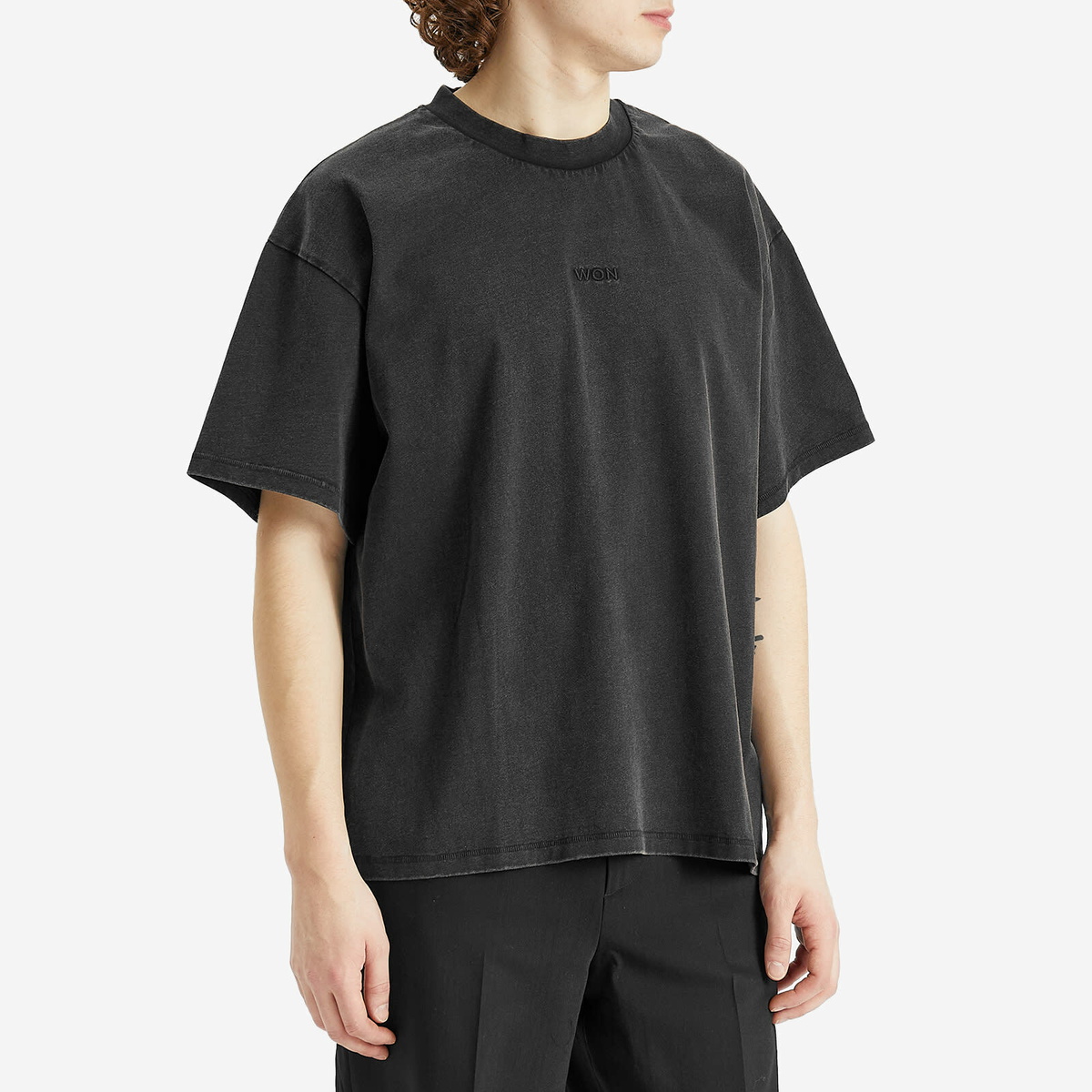 Won Hundred Men's Staff Boxy T-Shirt in Washed Black