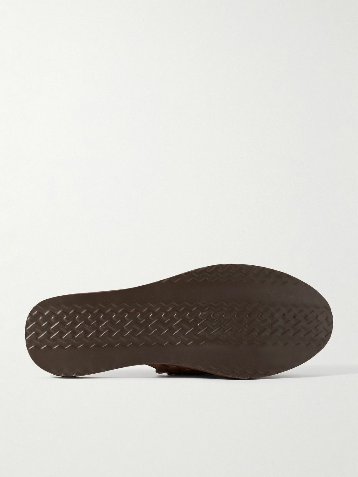 Yuketen - Chamula Punta Mita Woven Leather Backless Loafers - Brown