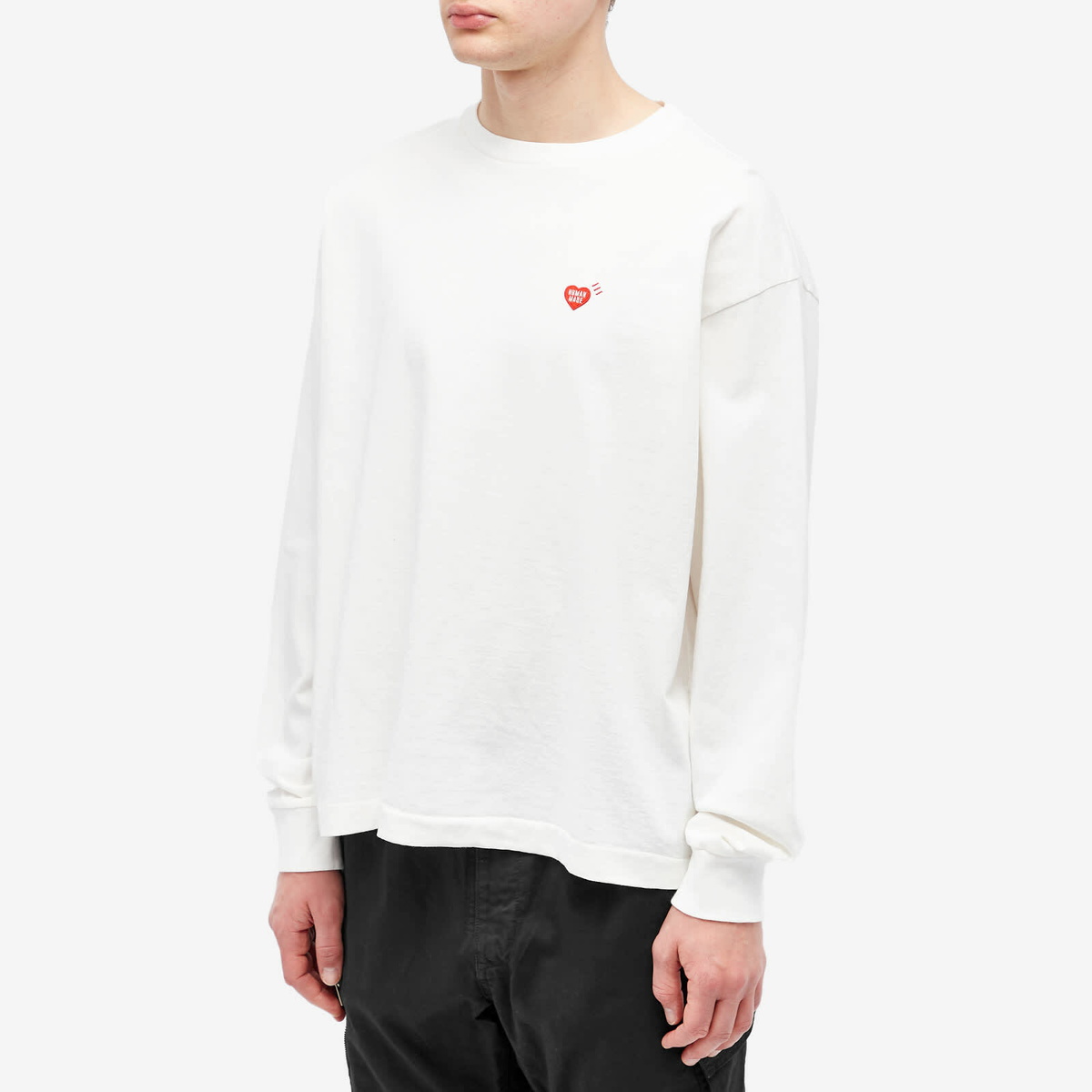 Human Made Men's Long Sleeve Duck T-Shirt in White Human Made