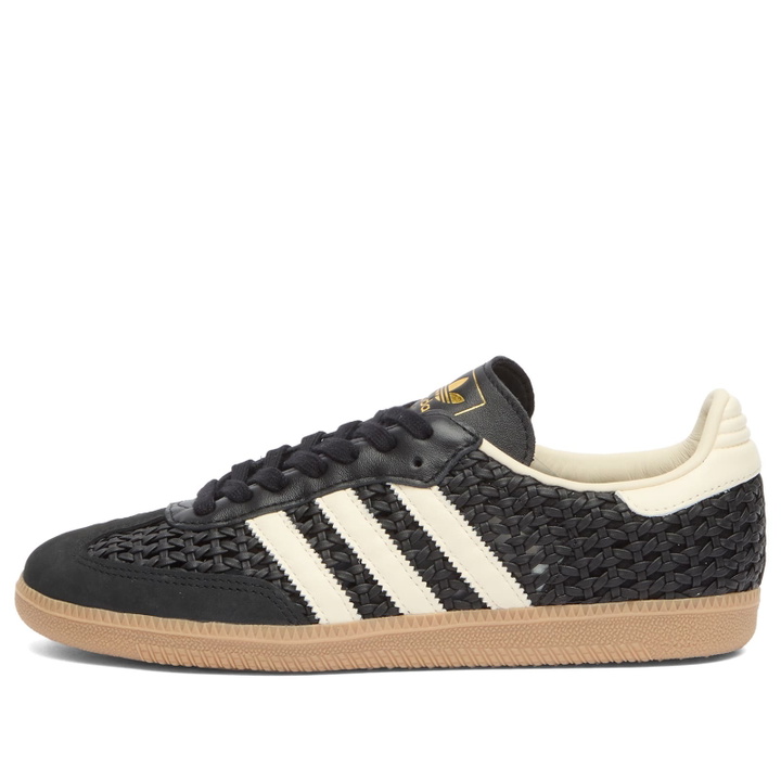 Photo: Adidas Women's Samba Og W Sneaker in Core Black/Cream White/Gold Met