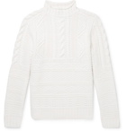 Ralph Lauren Purple Label - Cable-Knit Wool and Cashmere-Blend Mock-Neck Sweater - Men - Ivory
