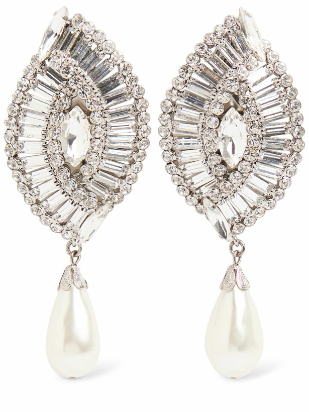 Photo: ALESSANDRA RICH Crystal Shell Faux Pearl Earrings