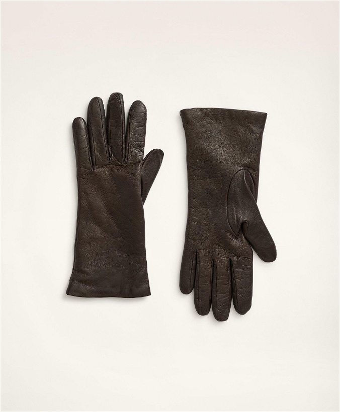 Photo: Brooks Brothers Women's Lambskin Gloves with Cashmere Lining | Brown