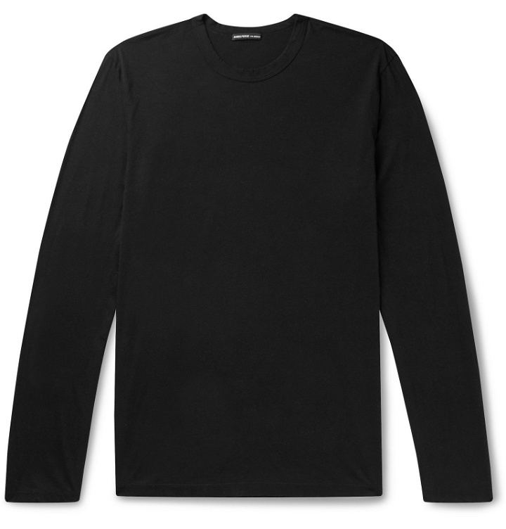 Photo: James Perse - Lotus Slim-Fit Cotton-Jersey T-Shirt - Black