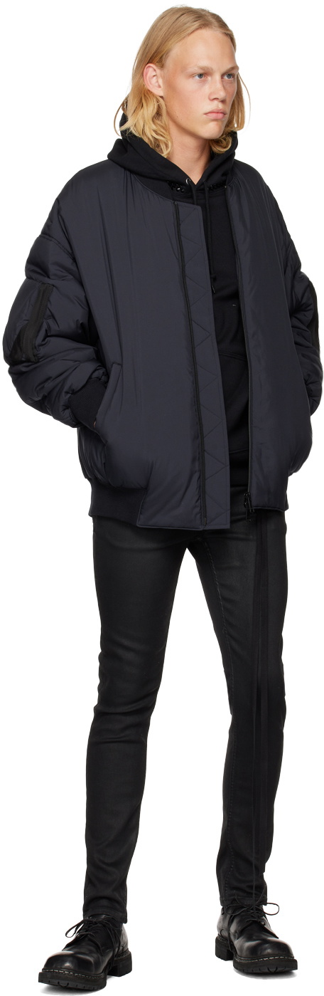 Y's Black Padded Bomber