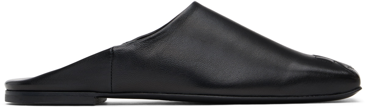 Courrèges Black Heritage Leather Mules