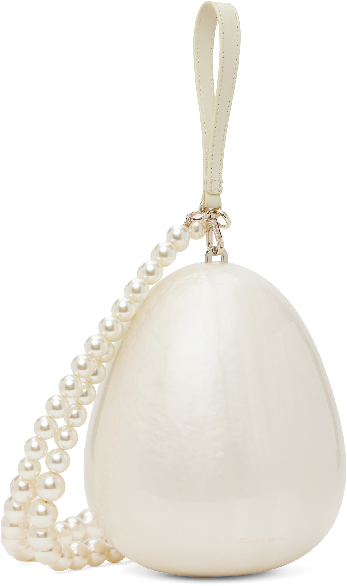 Simone Rocha Off-White Large Pearl Egg Bag