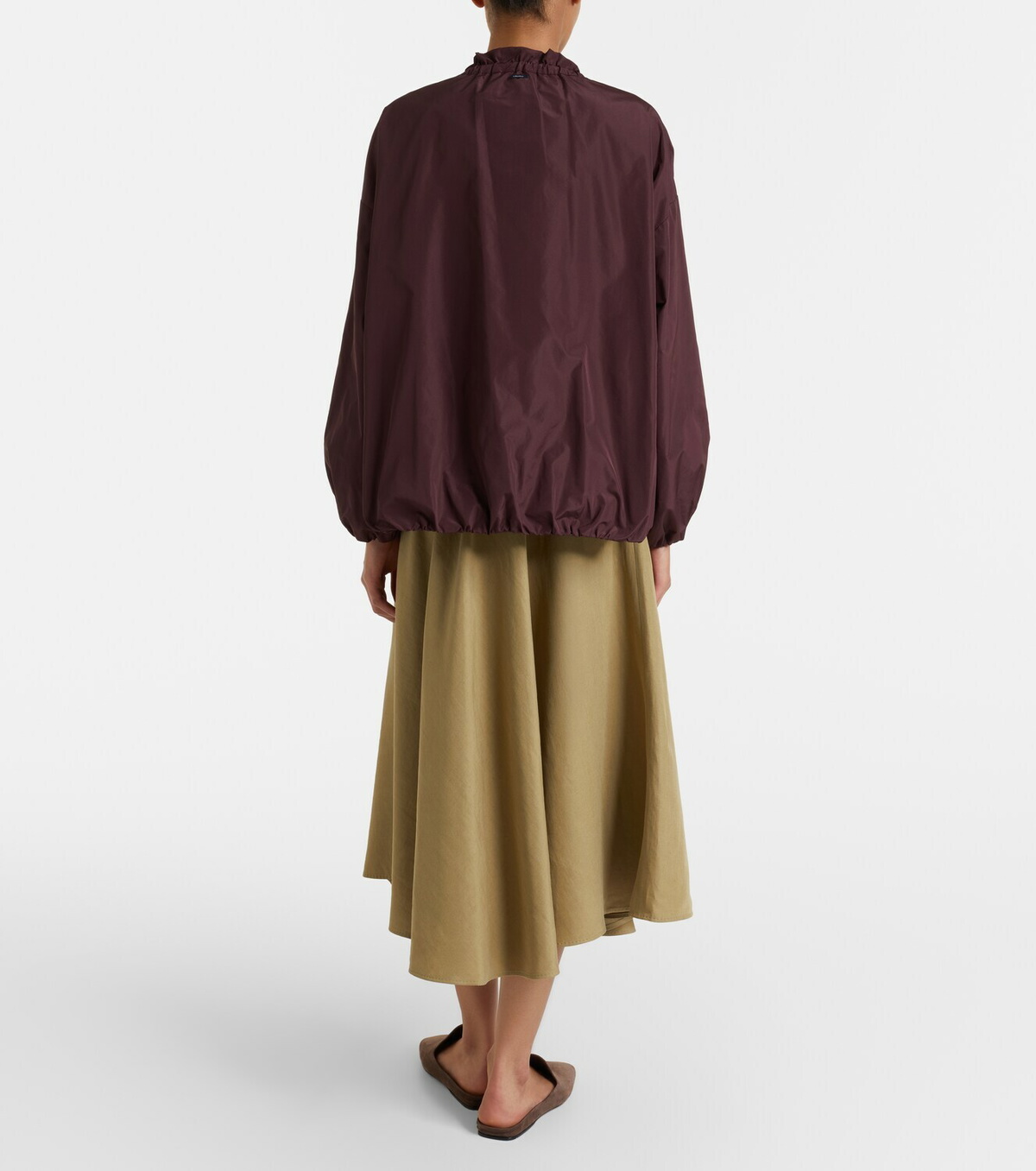 Max Mara Linen and silk twill midi skirt