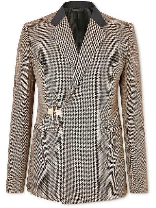 Photo: Givenchy - Embellished Houndstooth Woven Blazer - Brown
