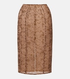 Acne Studios Floral lace midi skirt